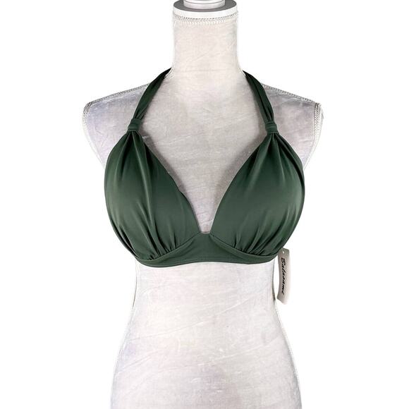 Balasami Bikini Top Retro Olive Green XL Lightly Padded New - Picture 3 of 14